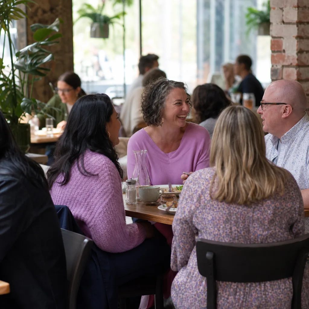 A host welcoming local singles to a structured dating event